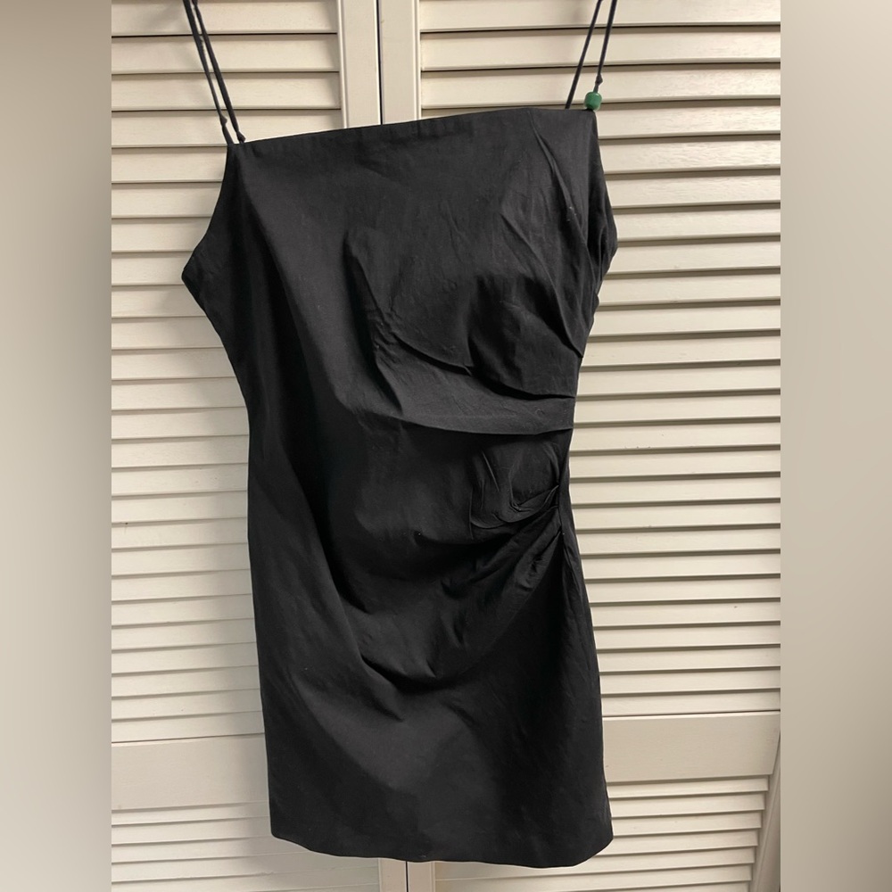 Women’s  ZARA black mini dress Size Medium Linen Blend
